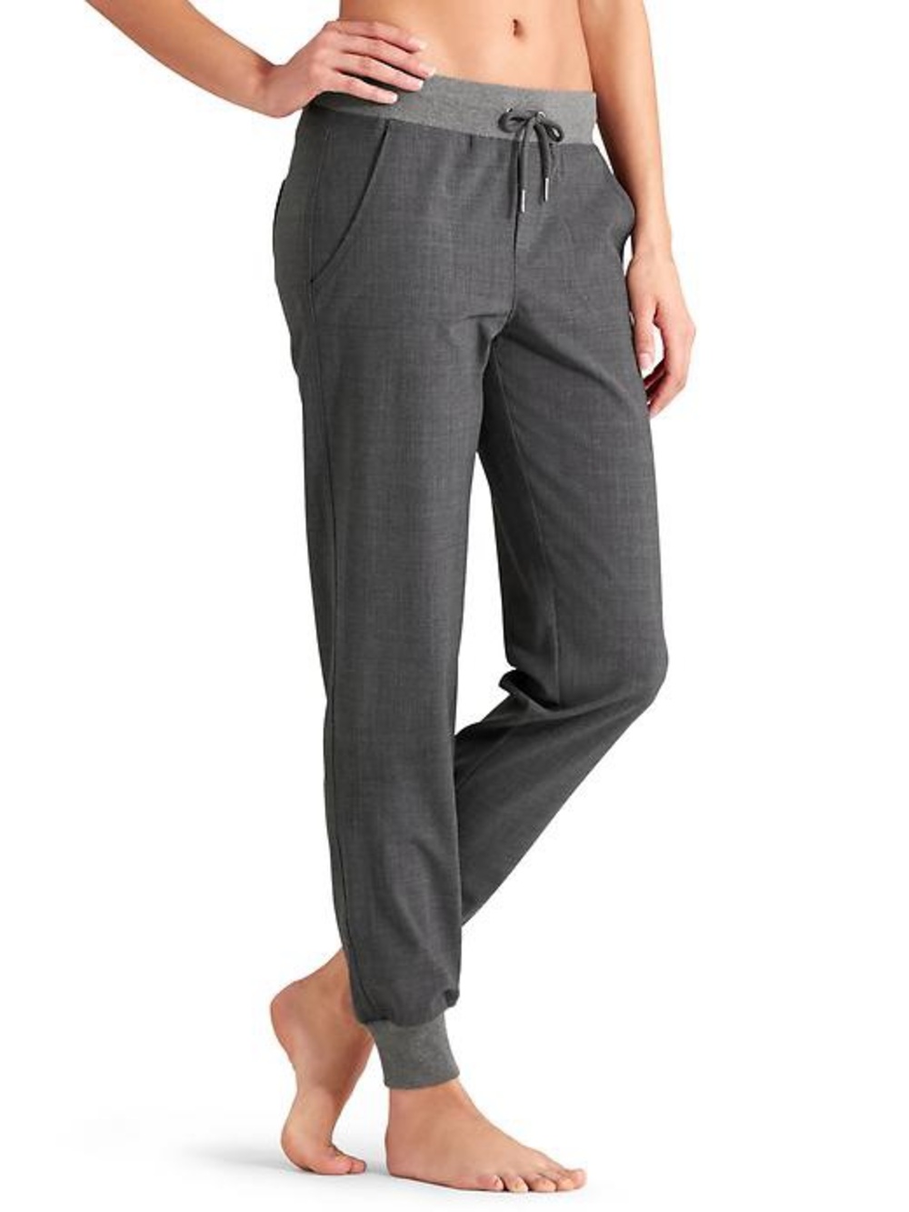 Athleta Charcoal Gray Drawstring Wool City Jogger Pants 0